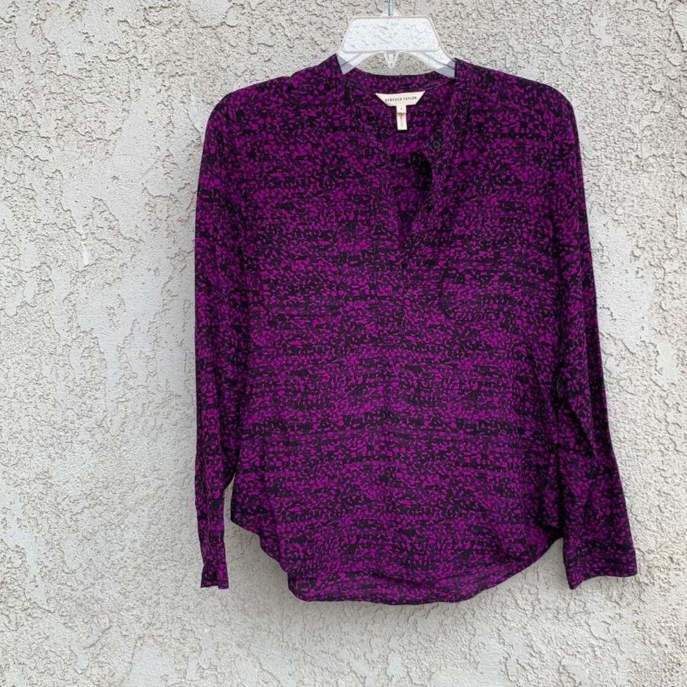 Rebecca Taylor Purple and Black Blouse size 0